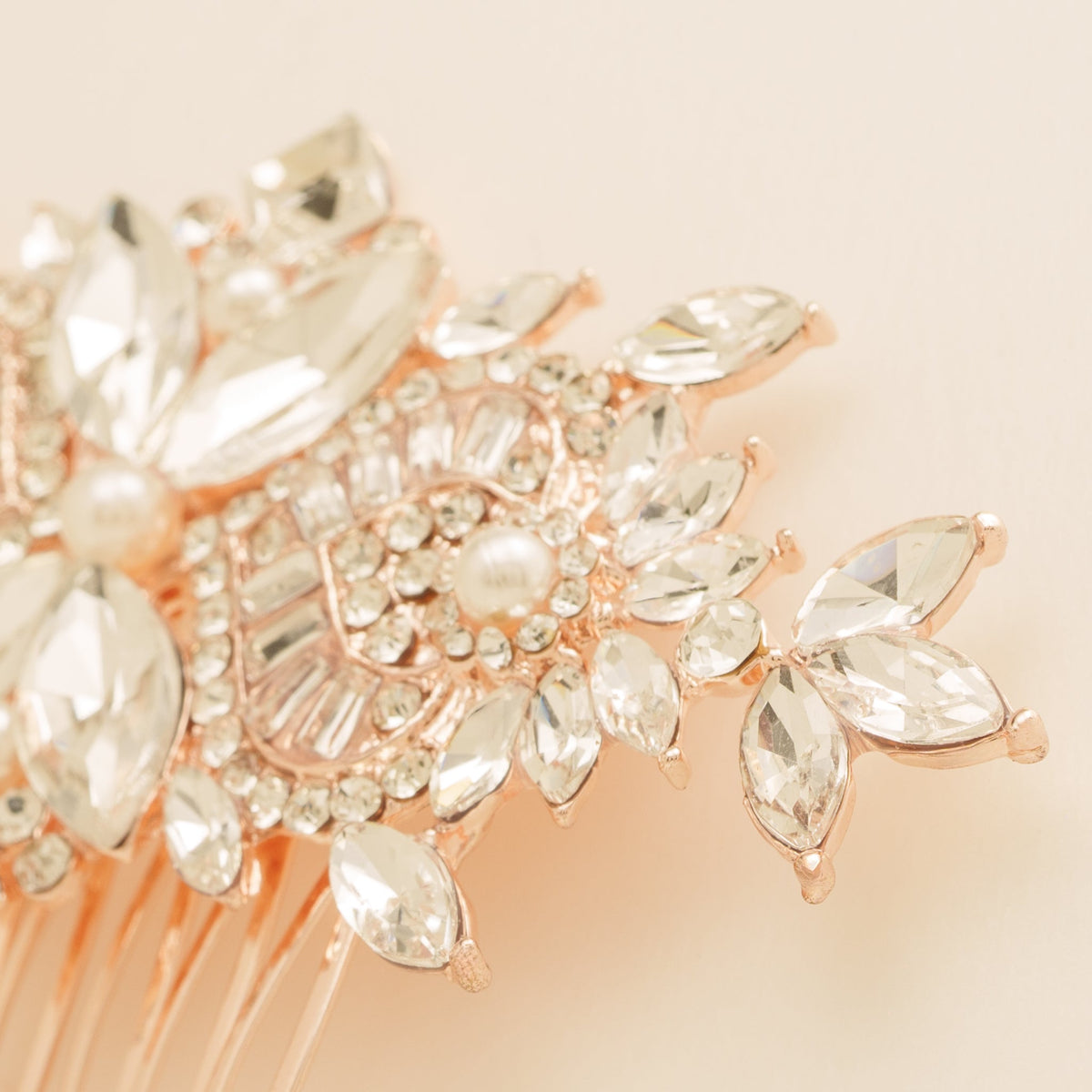 Gatsby Vintage Inspired Wedding Hair Comb in Rose Gold photo 7