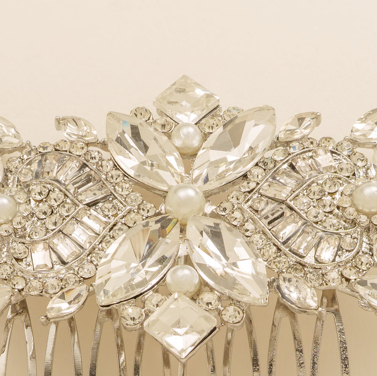 Gatsby Vintage Inspired Wedding Hair Comb in Silver photo 2