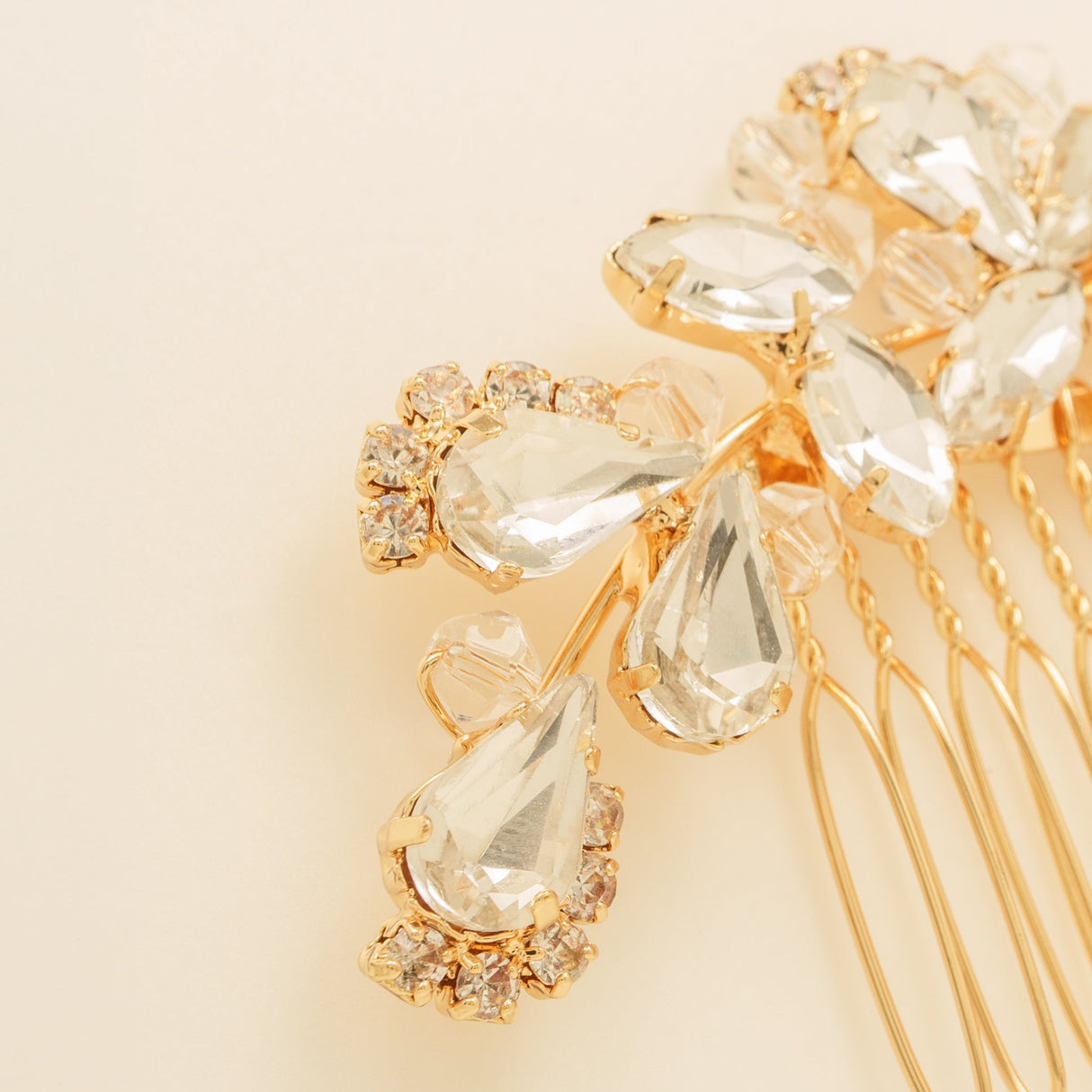Lucinda Crystal Wedding Hair Comb / Gold