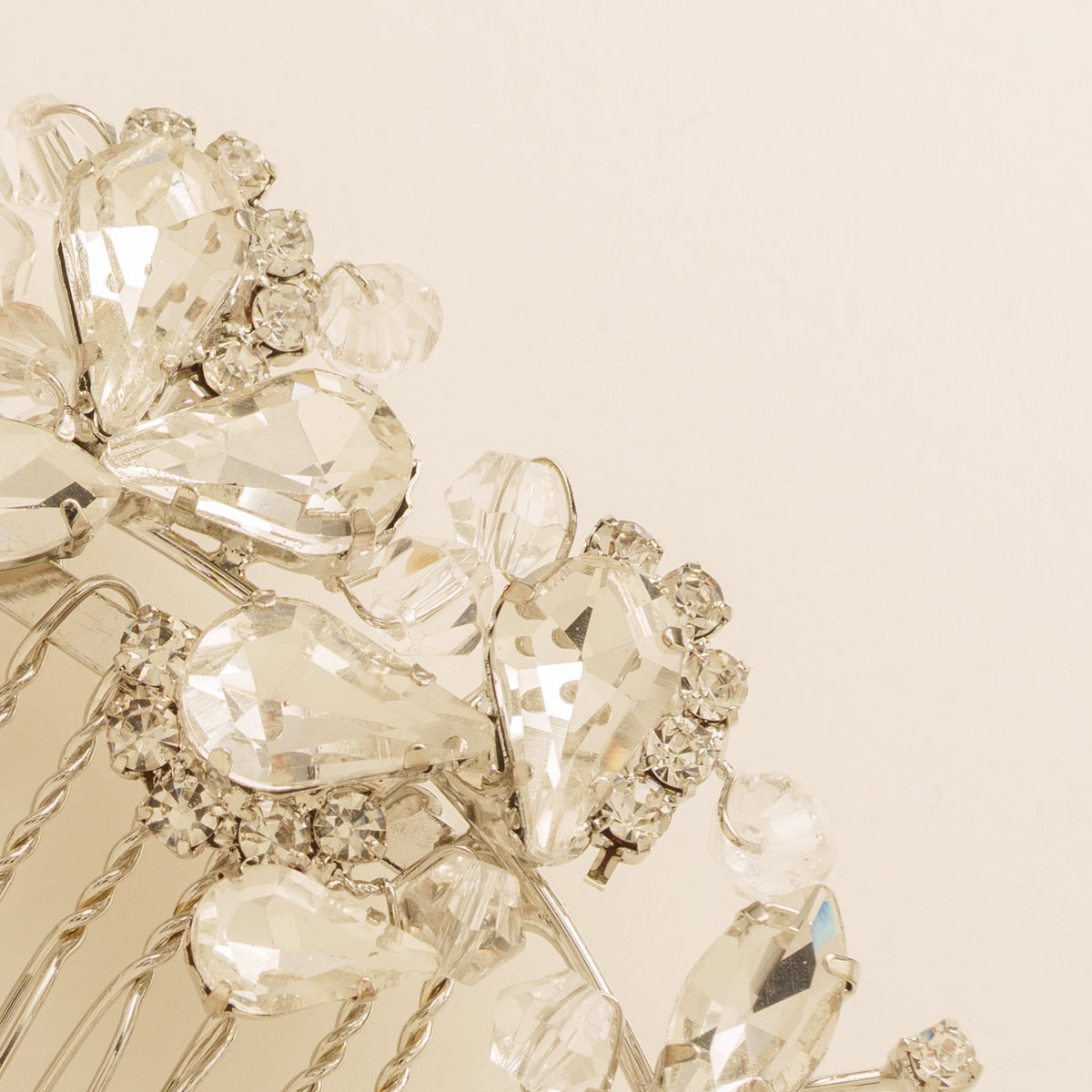 Lucinda Crystal Wedding Hair Comb / Silver