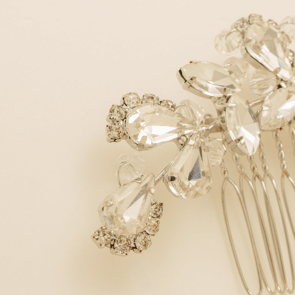 Lucinda Crystal Wedding Hair Comb / Silver