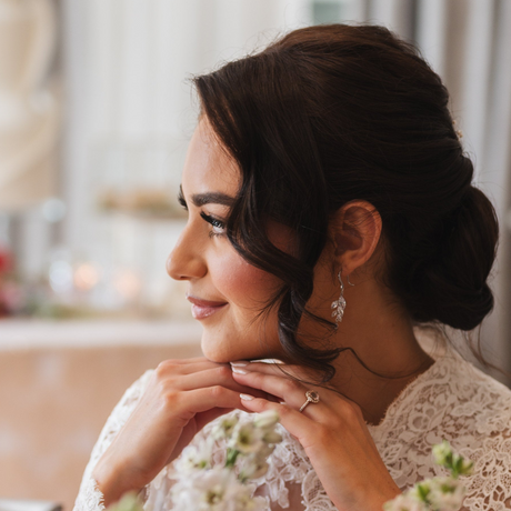 Fearne Crystal Wedding Earrings in Silver photo 4