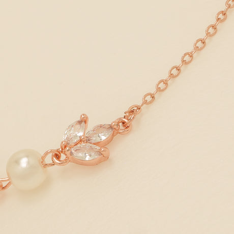 Amelia Crystal and Pearl Bracelet / Rose Gold