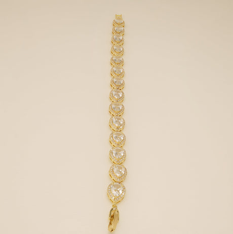 Annabella Teardrop Crystal Wedding Bracelet / Gold