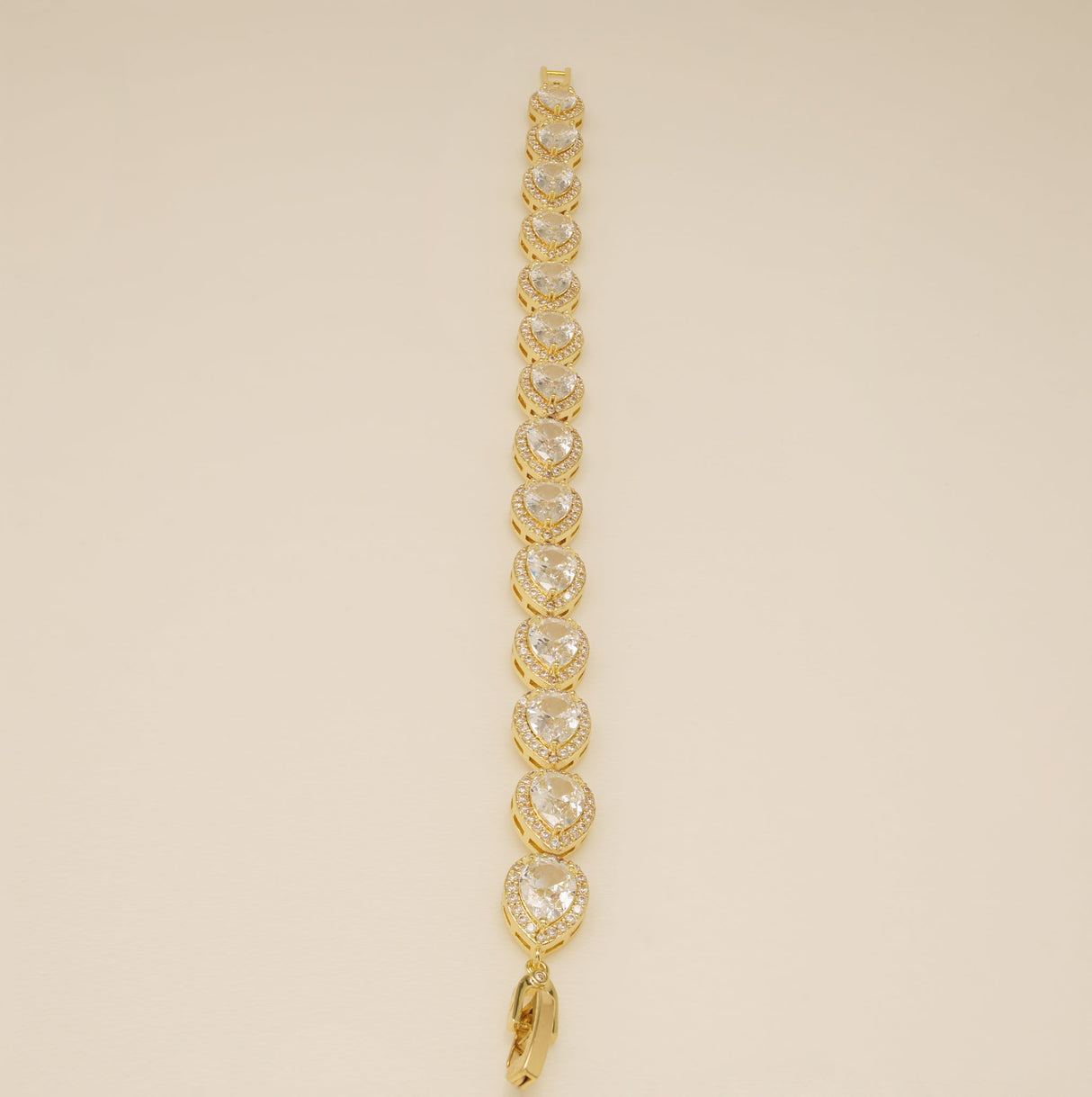 Annabella Teardrop Crystal Wedding Bracelet / Gold