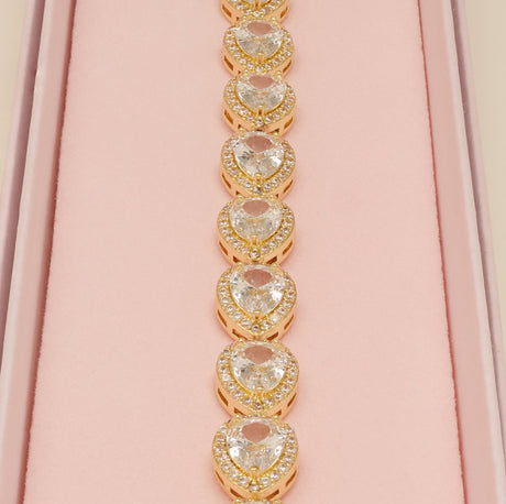Annabella Teardrop Crystal Wedding Bracelet / Gold