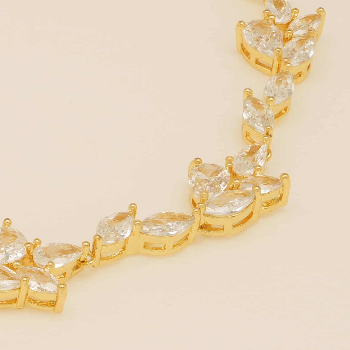 Ivy Crystal Leaf Wedding Bracelet / Gold