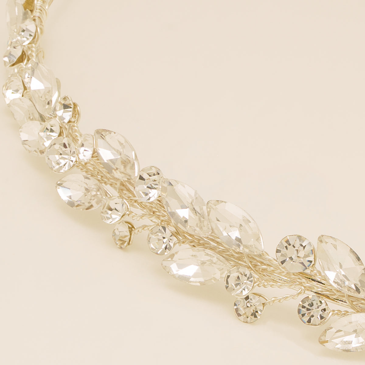 Evie Crystal Bridal Headband / Silver