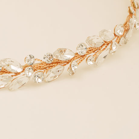 Evie Crystal Bridal Headband / Gold