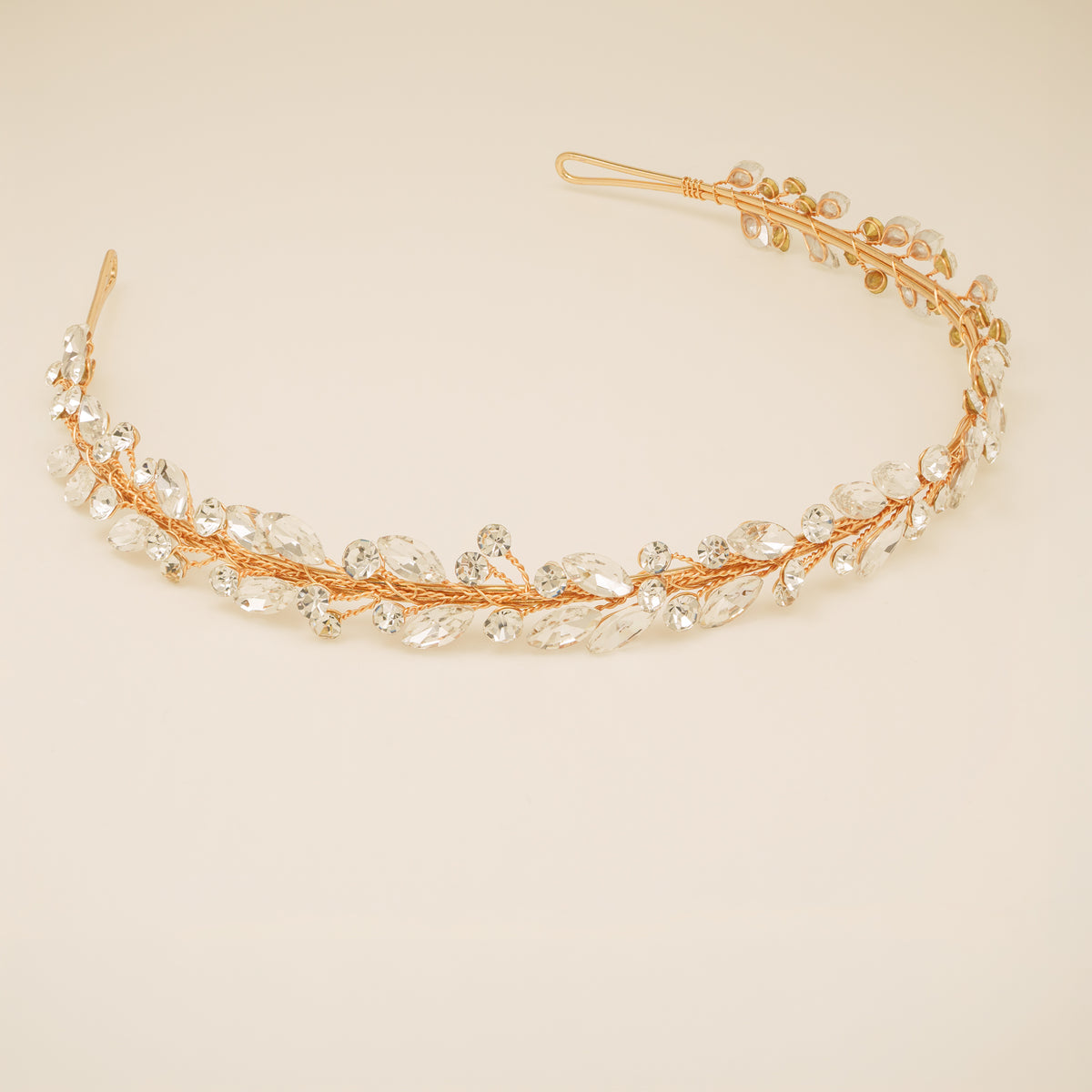 Evie Crystal Bridal Headband / Gold