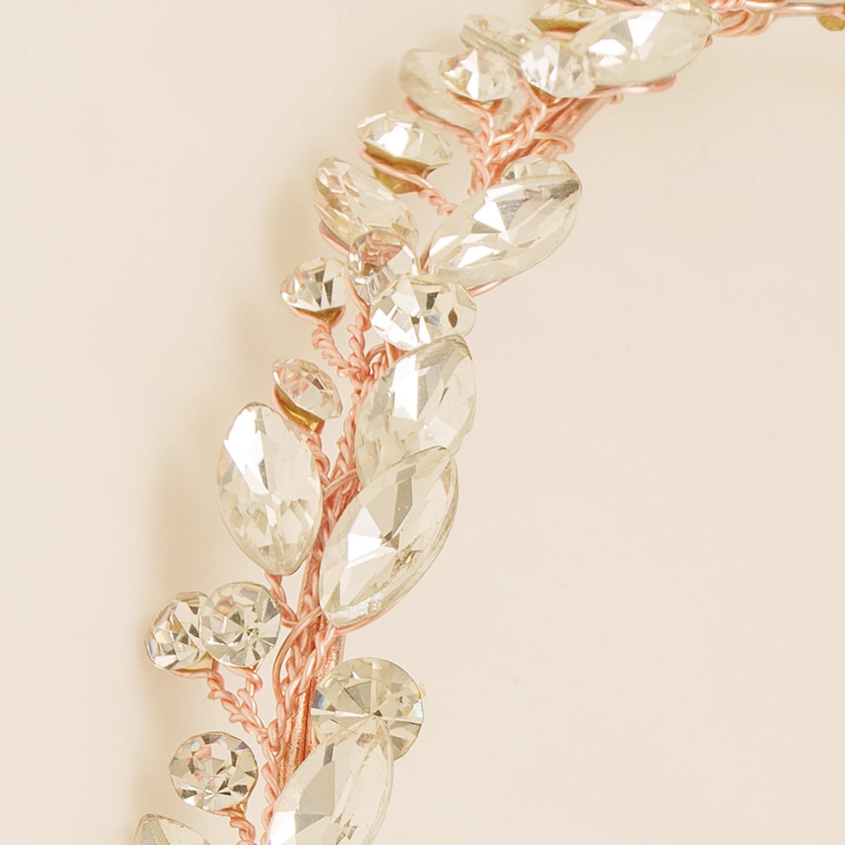 Evie Crystal Bridal Headband in Rose Gold photo 2