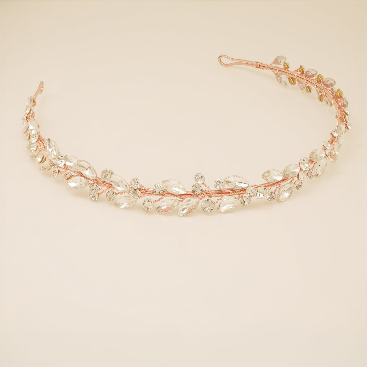 Evie Crystal Bridal Headband in Rose Gold photo 4