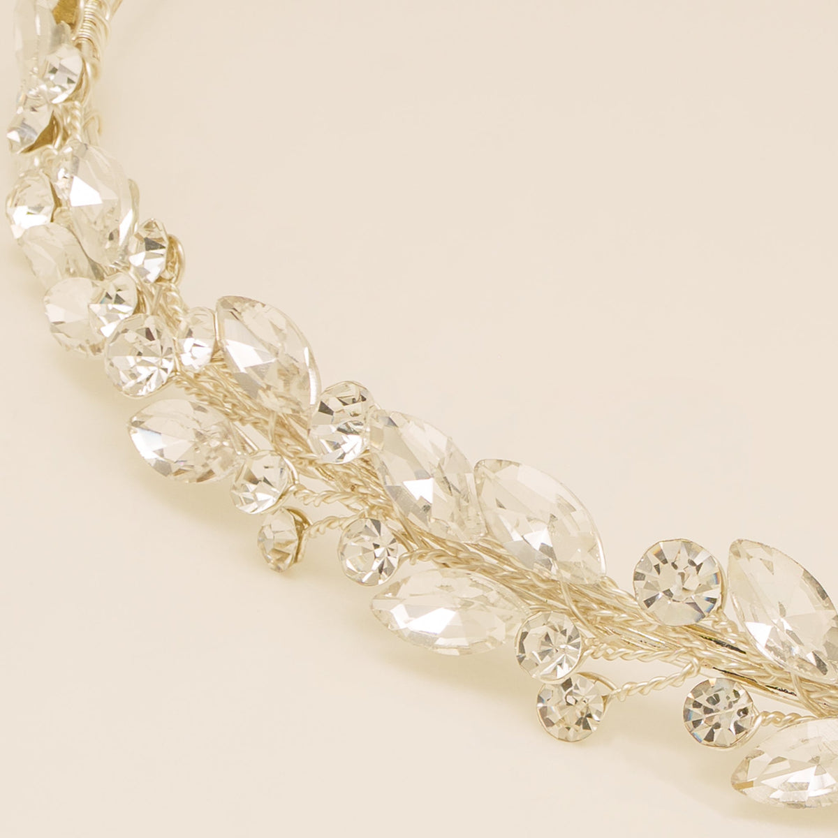 Evie Crystal Bridal Headband in Silver photo 3