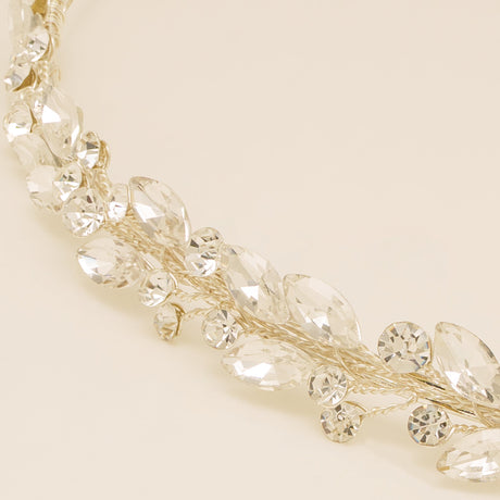 Evie Crystal Bridal Headband in Silver photo 3