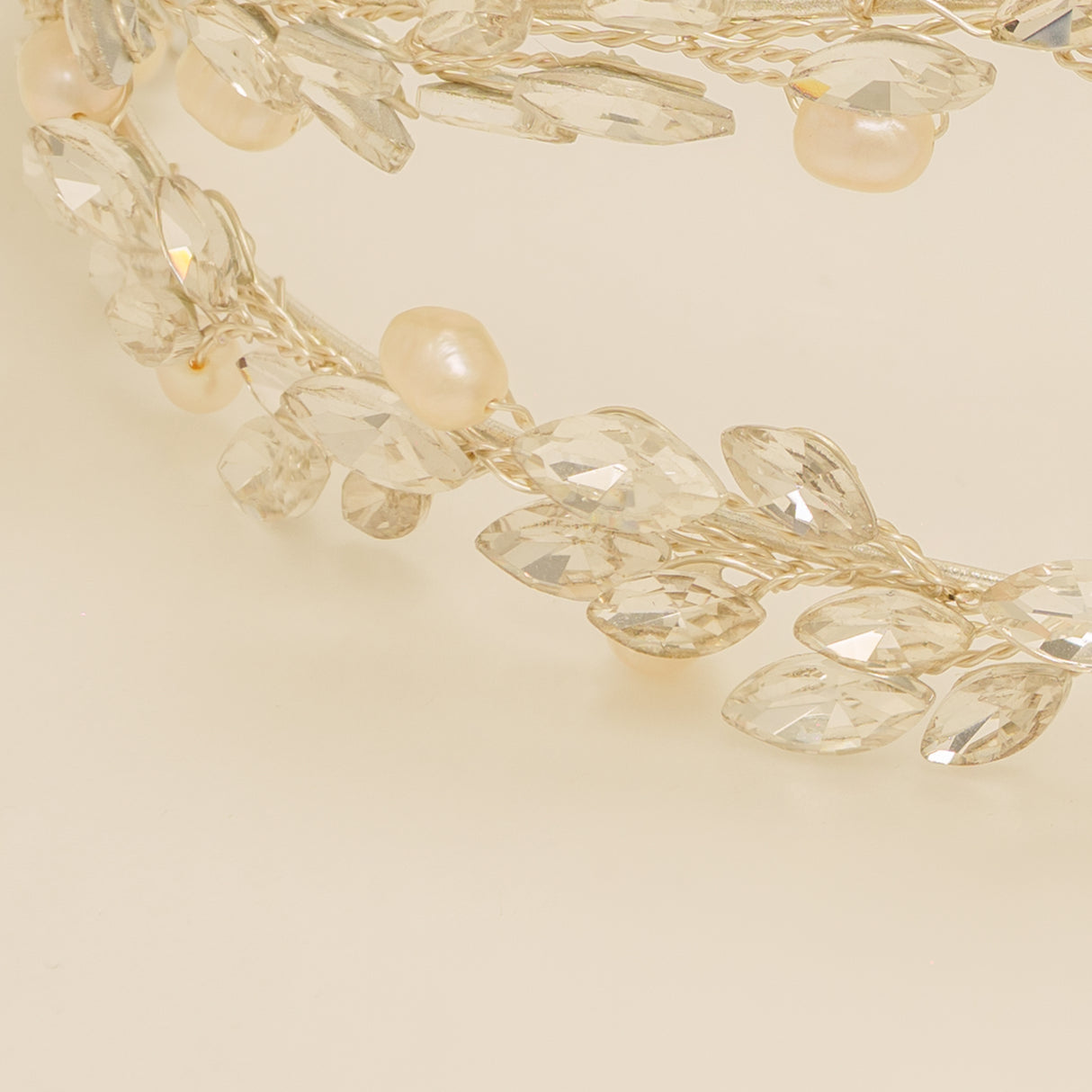 Ava Pearl and Crystal Bridal Headband in Silver photo 9