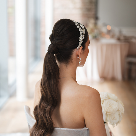 Ava Pearl and Crystal Bridal Headband / Silver