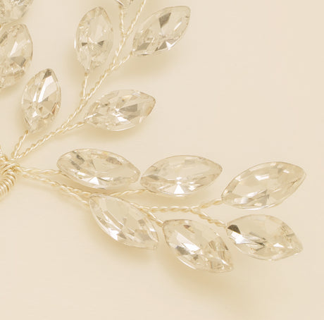 Elinor Crystal Spray Wedding Hair Pins / Silver