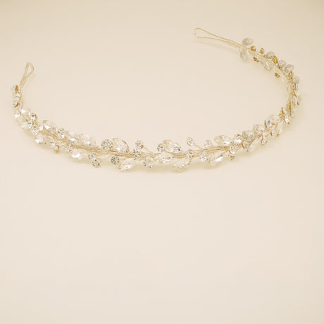 Evie Crystal Bridal Headband / Silver