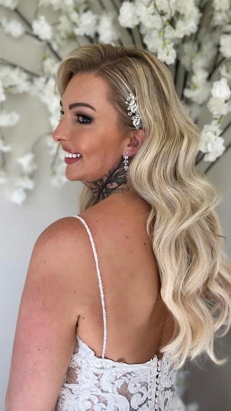 Lucinda Crystal Wedding Hair Comb / Silver