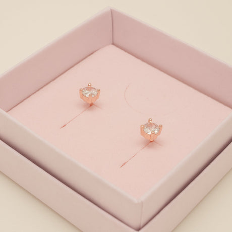 Annie Crystal Wedding Earrings / Rose Gold