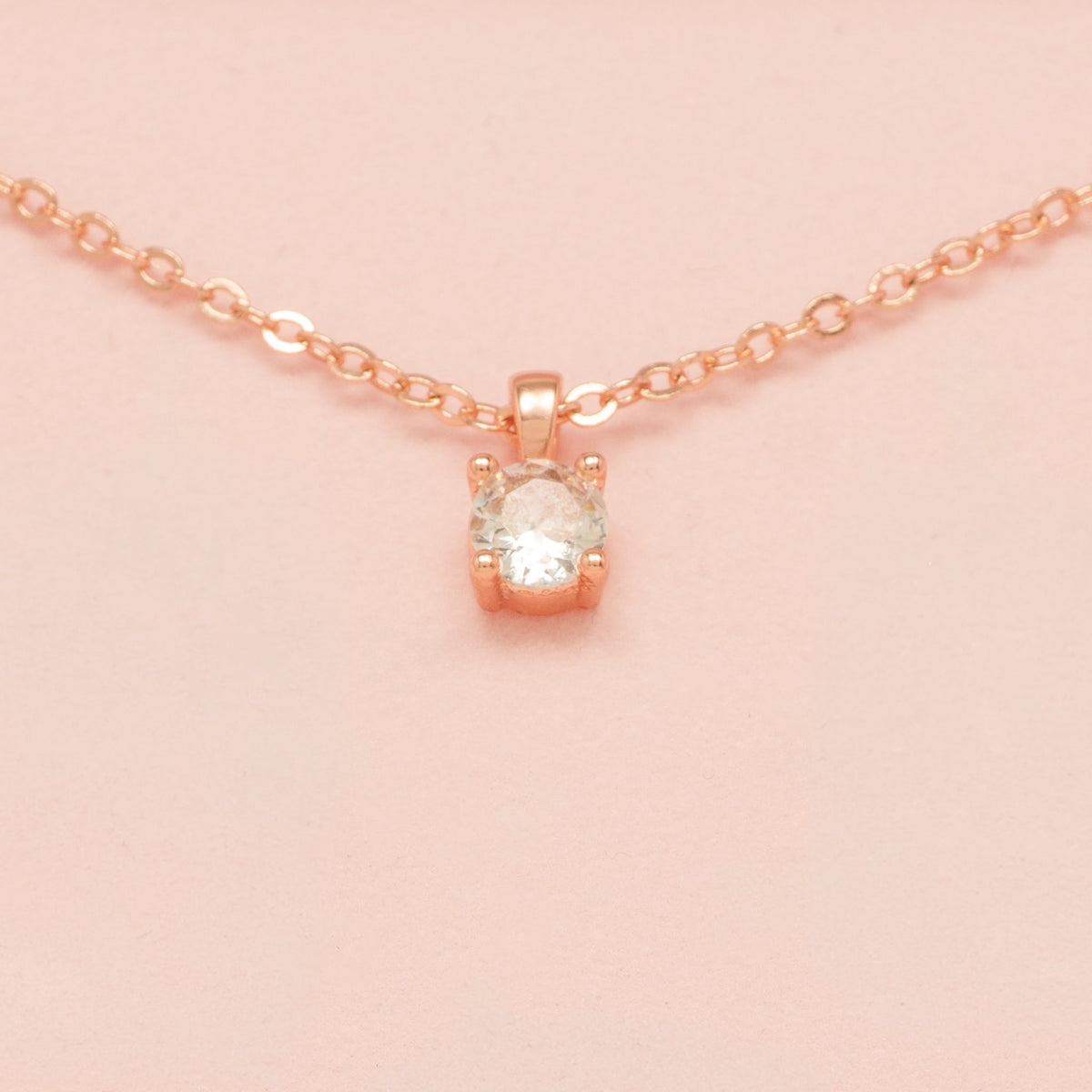 Annie Simple and Elegant Crystal Jewellery Set / Rose Gold