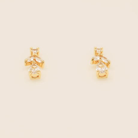 Belle Crystal Wedding Earrings / Gold