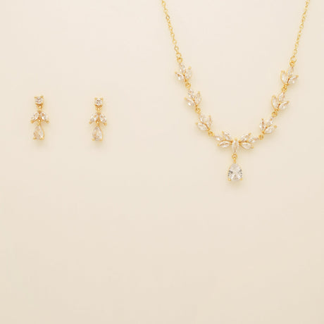 Belle Crystal Wedding Jewellery Set / Gold