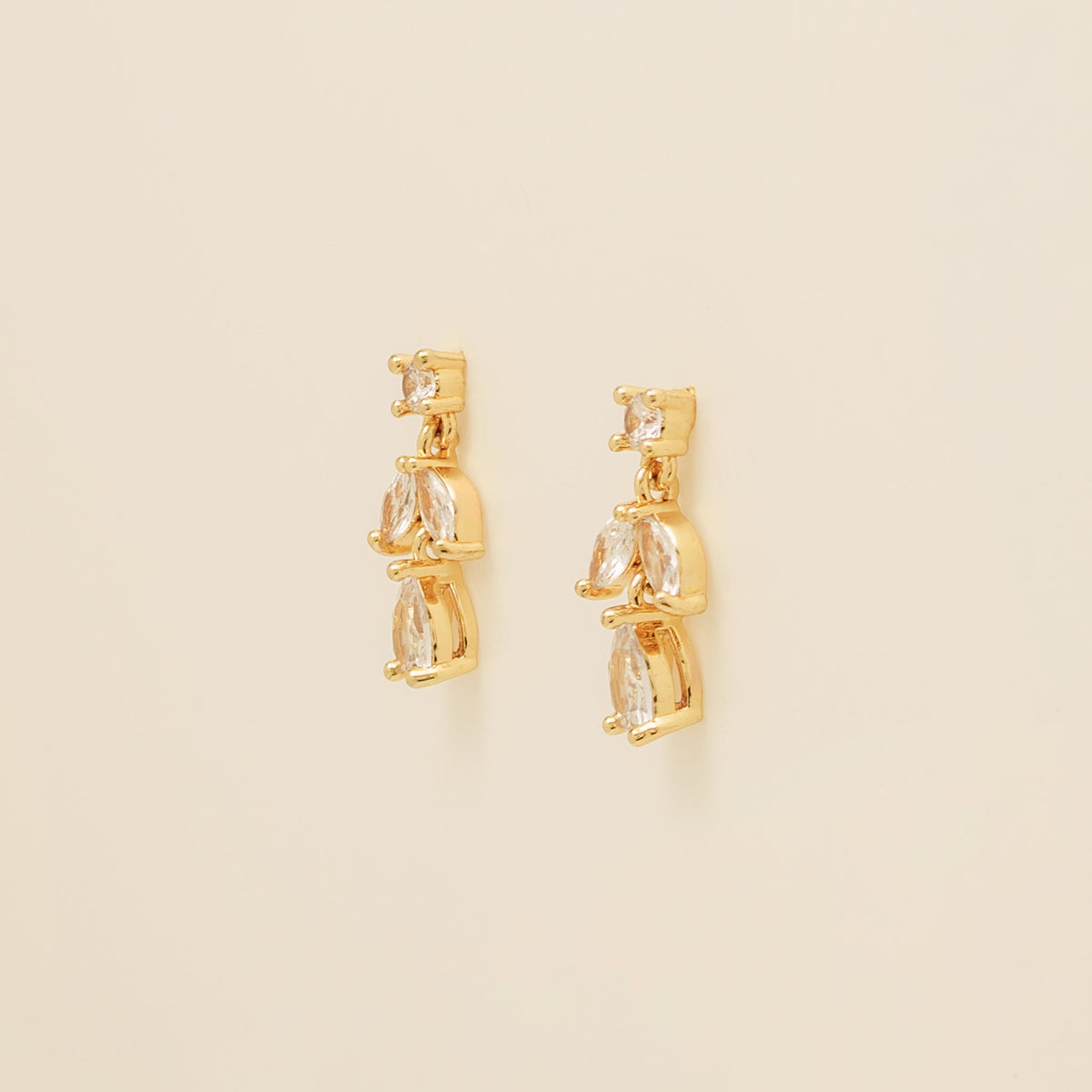 Belle Crystal Wedding Earrings / Gold