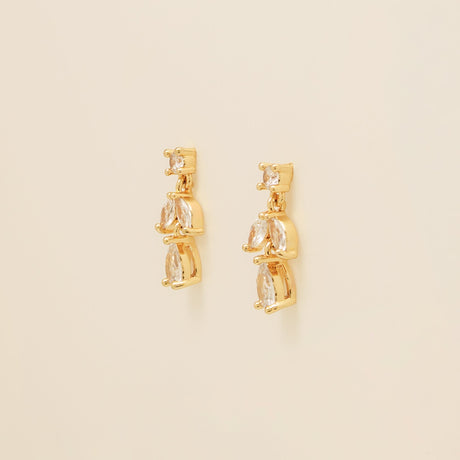 Belle Crystal Wedding Earrings / Gold