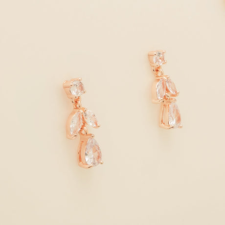 Belle Crystal Wedding Earrings / Rose Gold