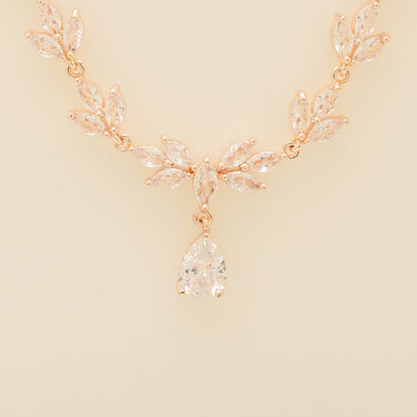 Belle Crystal Necklace / Rose Gold