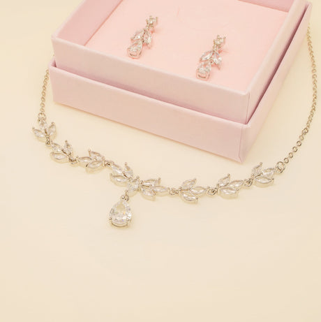 Belle Crystal Wedding Jewellery Set / Silver
