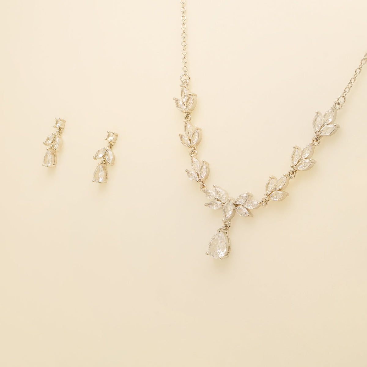 Belle Crystal Wedding Jewellery Set / Silver