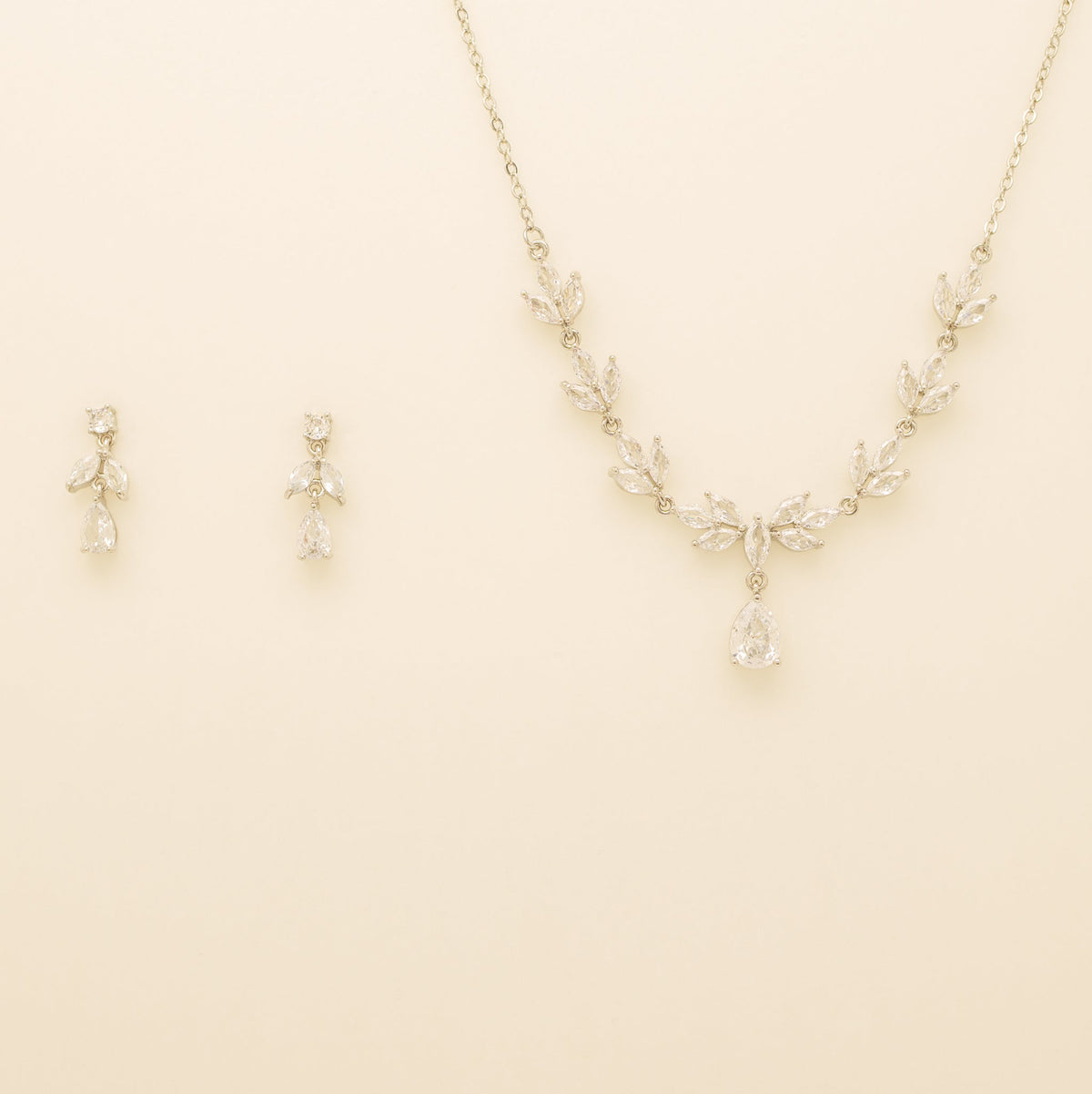 Belle Crystal Wedding Jewellery Set / Silver