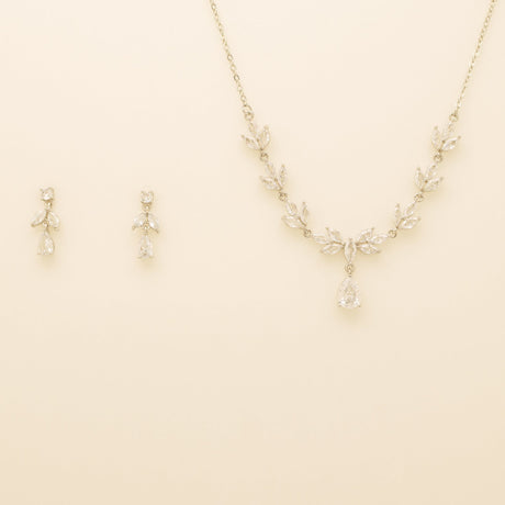Belle Crystal Wedding Jewellery Set / Silver