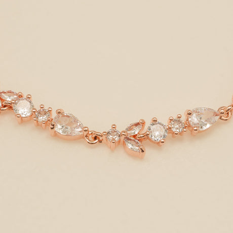 Cleo Crystal Wedding Bracelet / Rose Gold