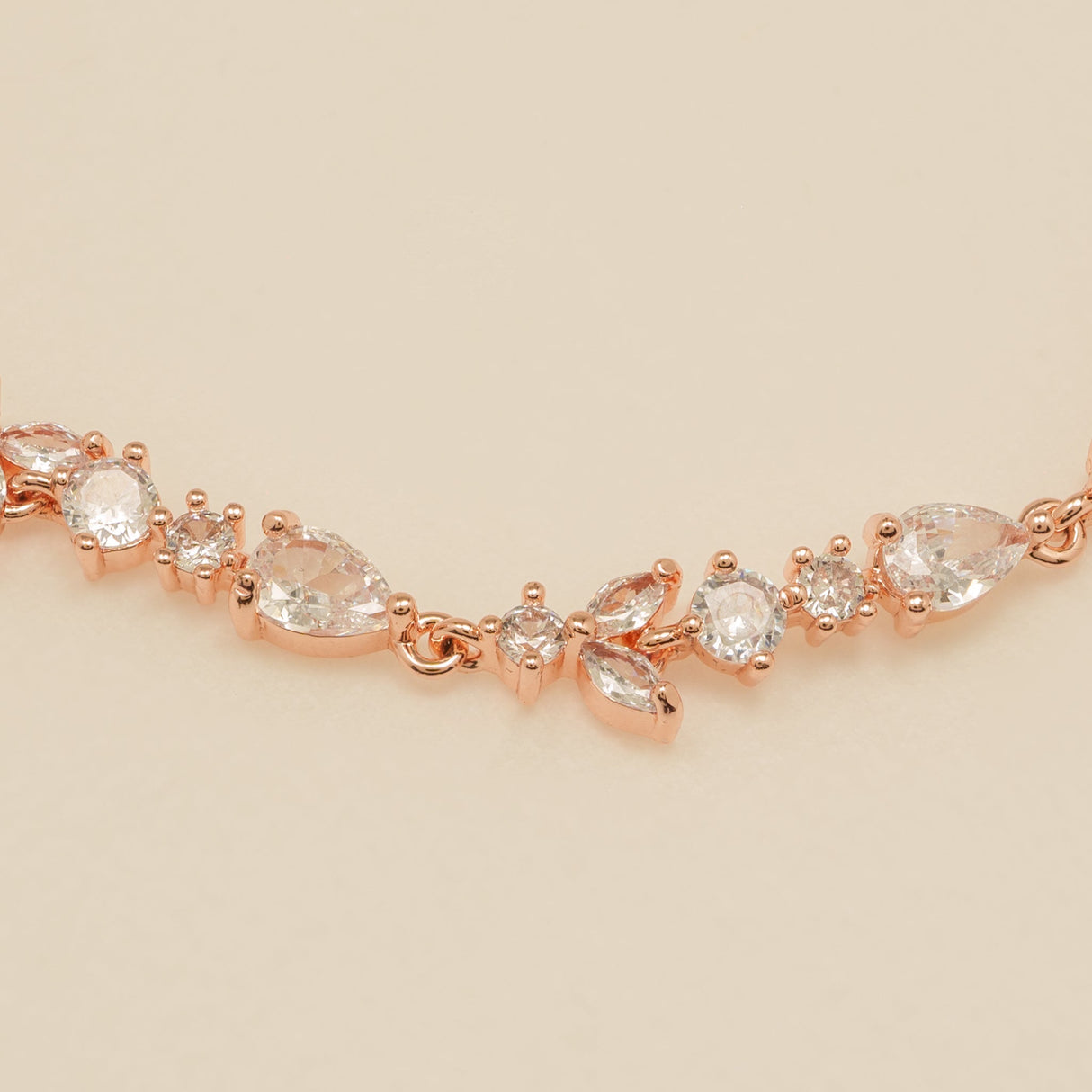Cleo Crystal Wedding Bracelet / Rose Gold