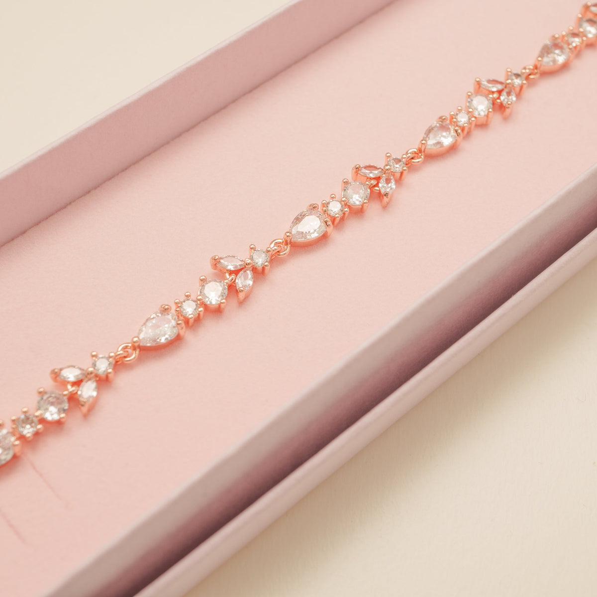 Cleo Crystal Wedding Bracelet / Rose Gold