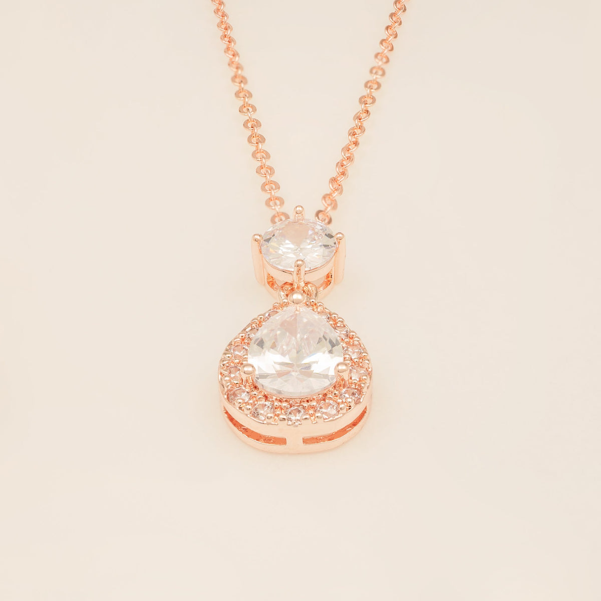 Club Classic Crystal Wedding Necklace in Rose Gold photo 3