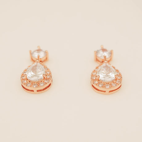 Club Classic Crystal Wedding Earrings in Rose Gold photo 3