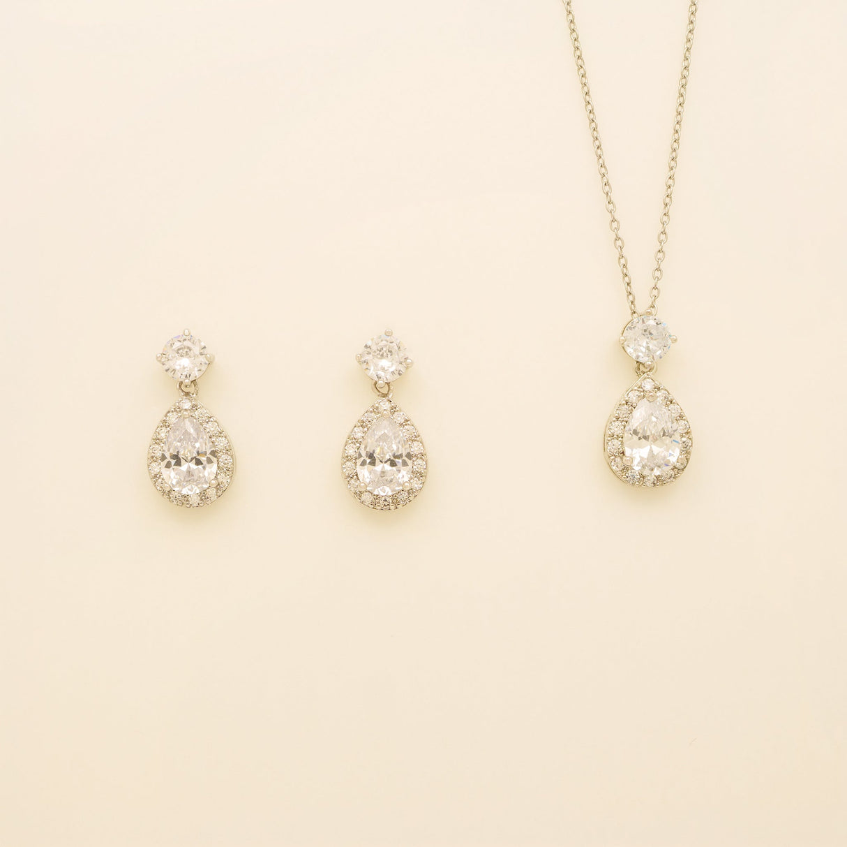 Club Classic Crystal Wedding Jewellery Set in Silver photo 2