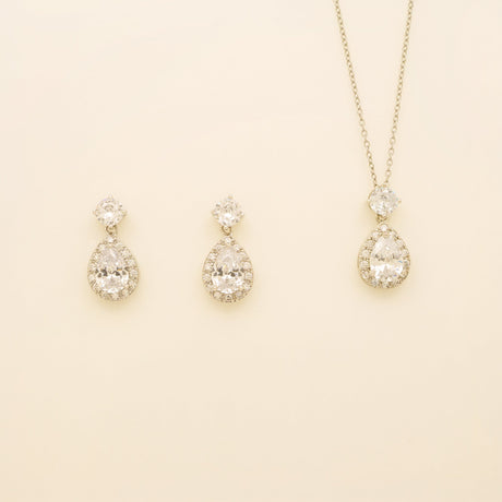 Club Classic Crystal Wedding Jewellery Set in Silver photo 2