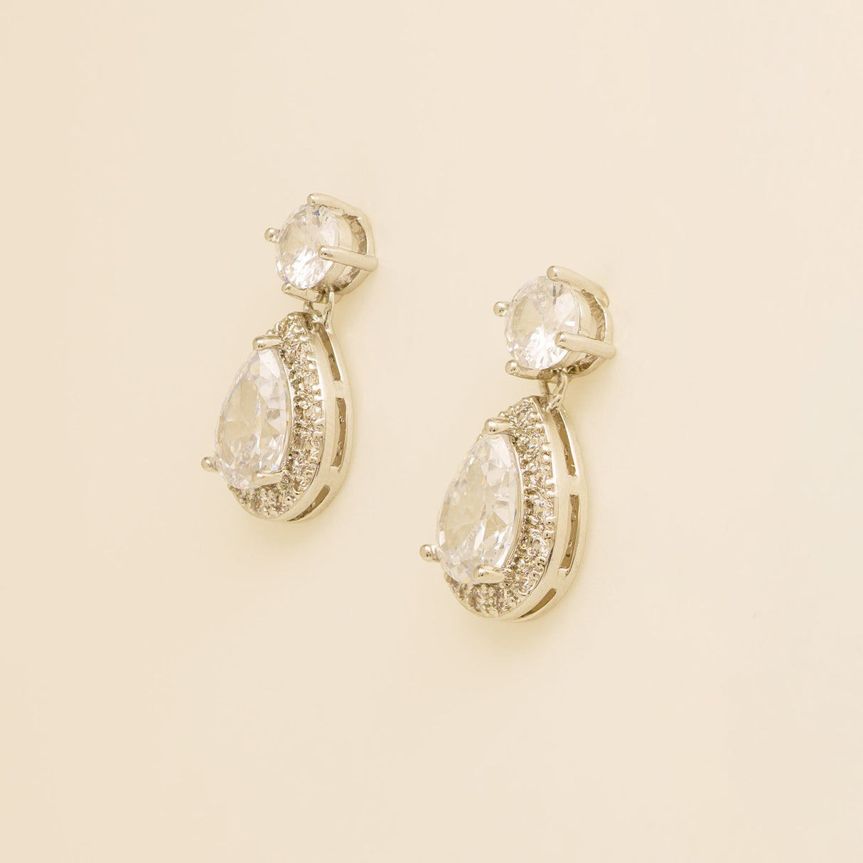 Club Classic Crystal Wedding Earrings in Silver photo 3