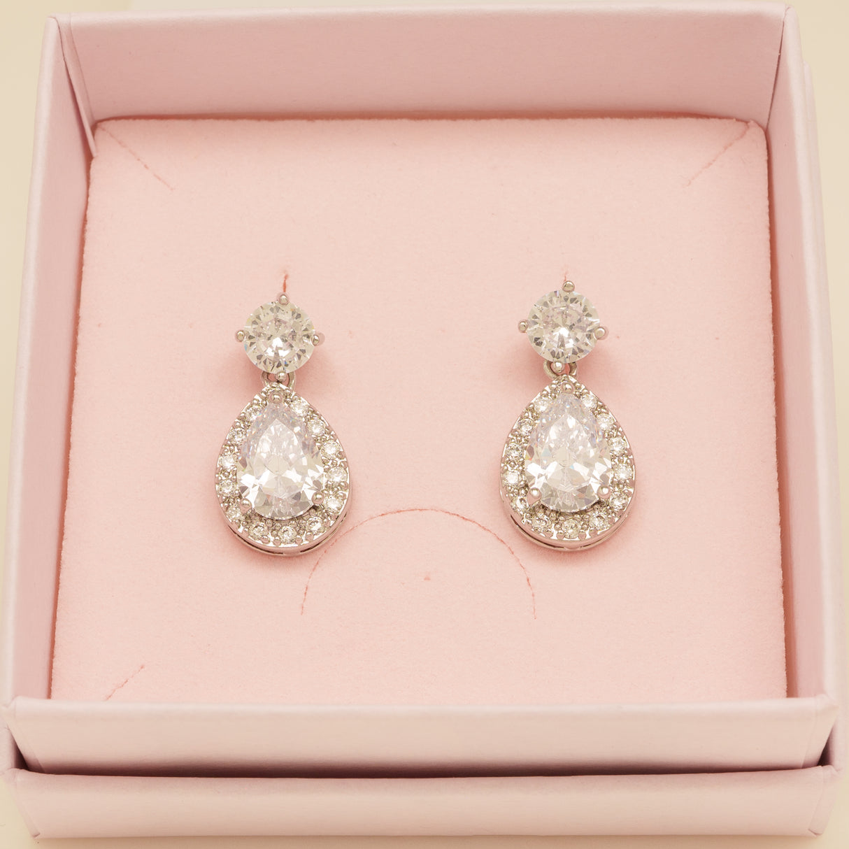 Club Classic Crystal Wedding Earrings in Silver photo 5