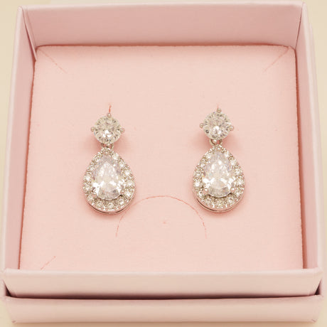 Club Classic Crystal Wedding Earrings in Silver photo 5