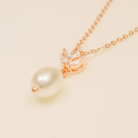 Coco Pearl and Crystal Drop Jewellery Set / Rose Gold