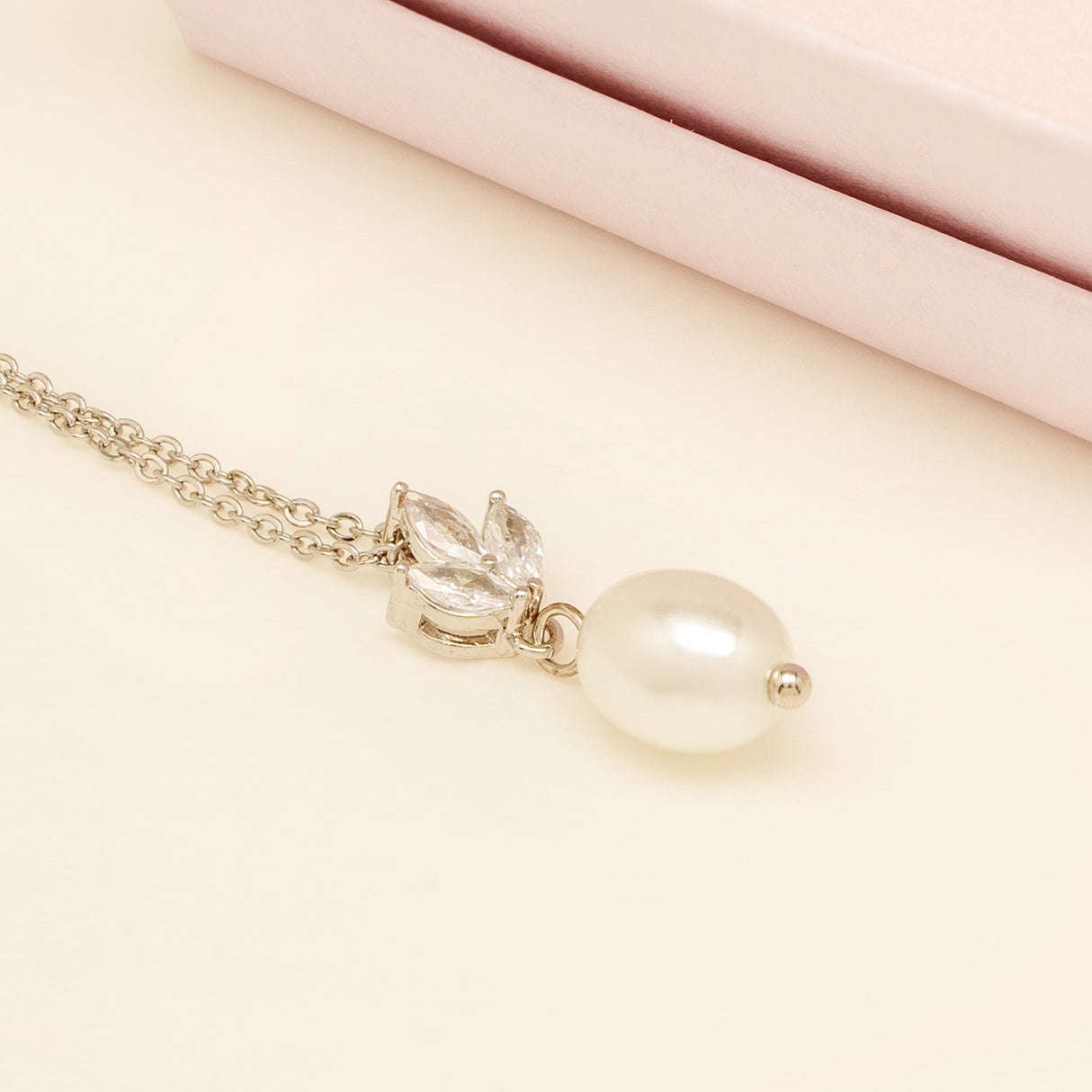Coco Pearl and Crystal Drop Jewellery Set / Silver
