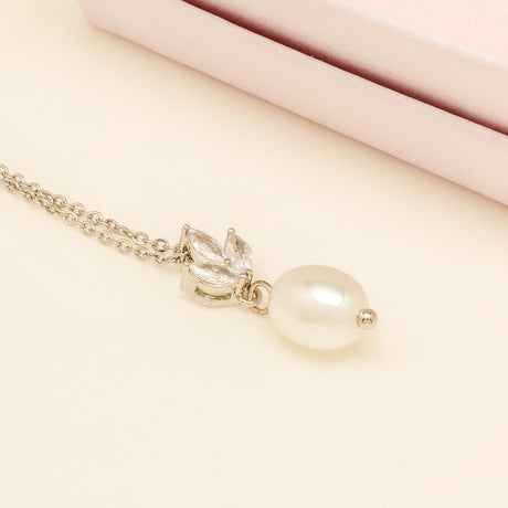 Coco Pearl and Crystal Drop Jewellery Set / Silver