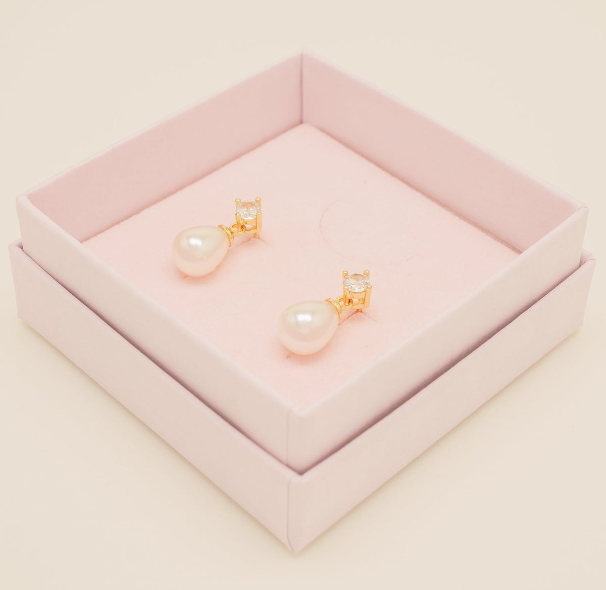 Eclipse Pearl and Crystal Bridal Earrings / Gold