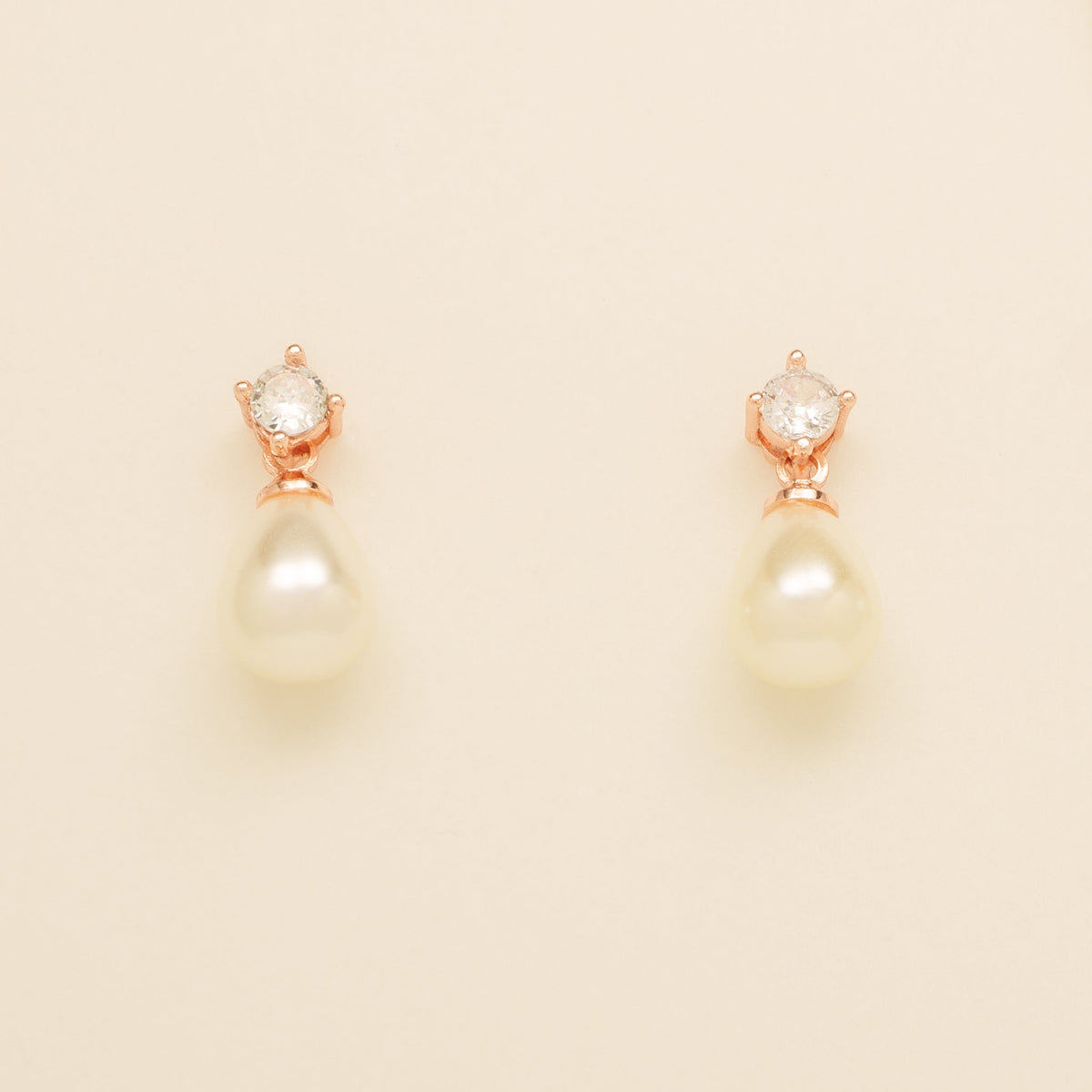 Eclipse Pearl and Crystal Bridal Wedding Jewellery Set / Rose Gold